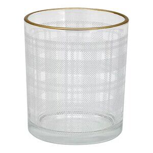 St. Nicholas Square Etched Plaid Glass 14 oz. Tumbler
